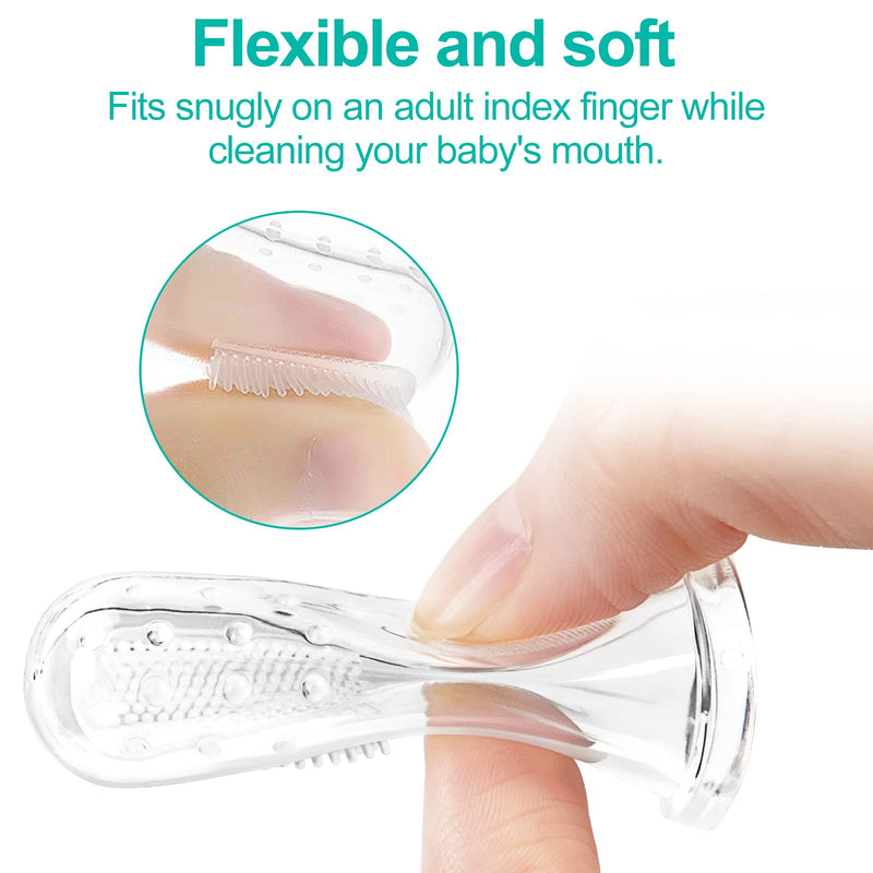 Baby Toothbrush Set, 6 Pcs Soft Infant Finger Toothbrush with 6 Boxes, Newborns Toddler Silicone Baby Tooth Brush 0-6 Months 6-12 Months - NewNest Australia