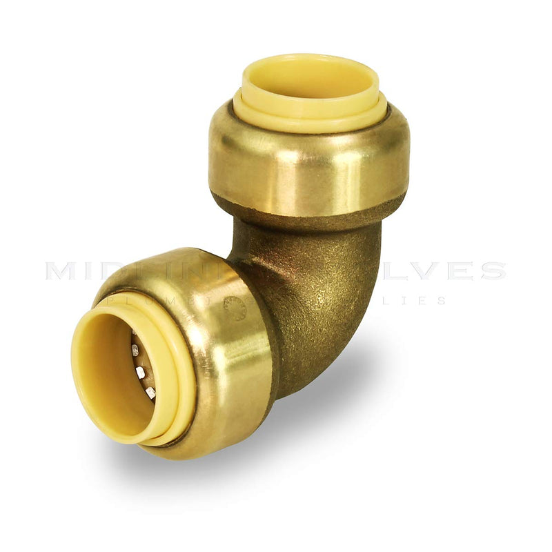 Supply Giant VQF9034-5 90 Degree Elbow Pipe Fittings Push to Connect Pex Copper, CPVC, 3/4 Inch, Brass Pack of 5, 5 Count - NewNest Australia