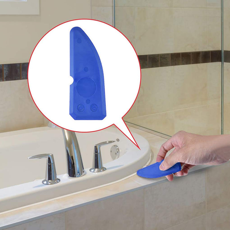 Caulking Tool Silicone Sealant Finishing Grout Tools Kit 12 Pieces Caulk Skirting Boards & Base Boards Replaceable Pads for Bathroom Kitchen Sealing Hand Caulk Removal Tool (Blue) - NewNest Australia