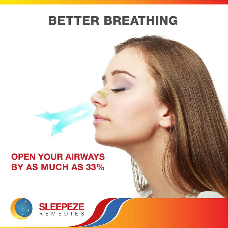 Nasal Strips Large, Clear (x 60 Pack) Nose Strips to Stop Snoring, Snore Strip to Help You Breathe Through Your Nose, Snore Stopper, Anti Snoring Breathing aids for Sleep by Sleepeze Remedies - NewNest Australia