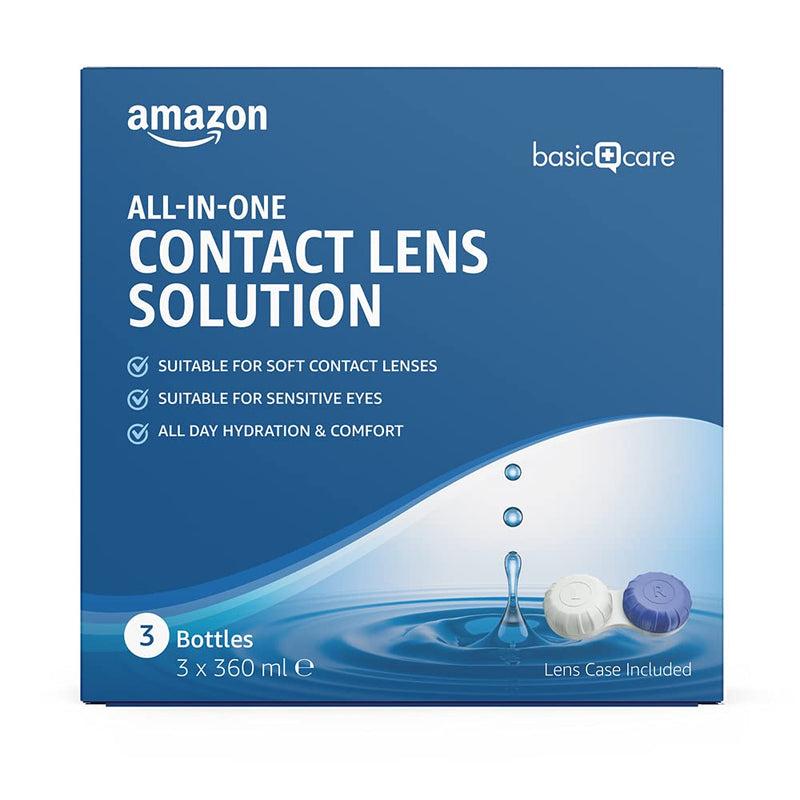 Amazon Basic Care All-In-One Soft Contact Lens Solution, 360ml, 3-pack - NewNest Australia
