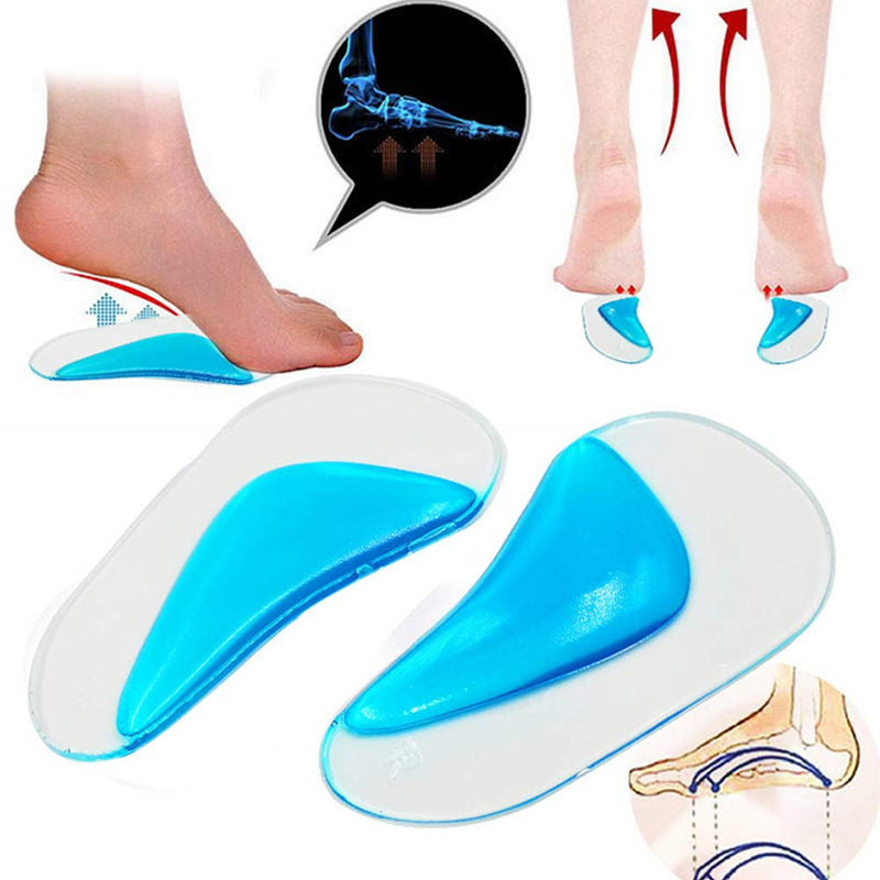 QincLing 8 Pcs Gel Arch Support Insoles, Gel Arch Pads Feet Gel Pads Gel High Heel Inserts Plantar Fasciitis Pad Orthotic Arch Shoe Insoles Arch Support Foot Cushion Pads for Women Men Flat Feet - NewNest Australia