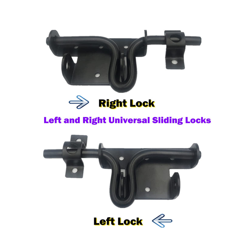 LAJIAOZ Black Heavy Duty Slide Bolt Gate Latch with Padlock Hole - Solid Hardware Thickened Metal Sliding Bolt Door Locks Gate Latches for Shed Door,Wooden Fences,Barn Doors,Yard Door,Outdoor Latch 1 - NewNest Australia