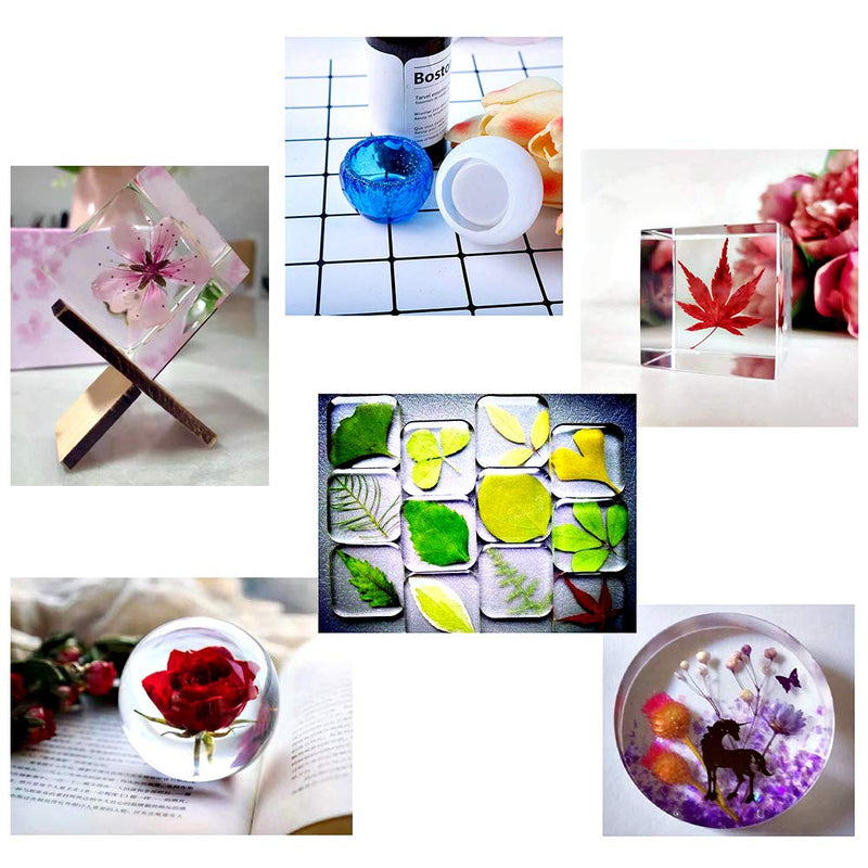Resin Molds Silicone Kit 20Pcs,Epoxy Resin Molds Including Sphere,Cube,Pyramid,Square,Round, Used for Create Art,DIY,Ashtrays,Coasters,Candles.Bonus Decorative Sequins and The Complete Set Tools White - NewNest Australia