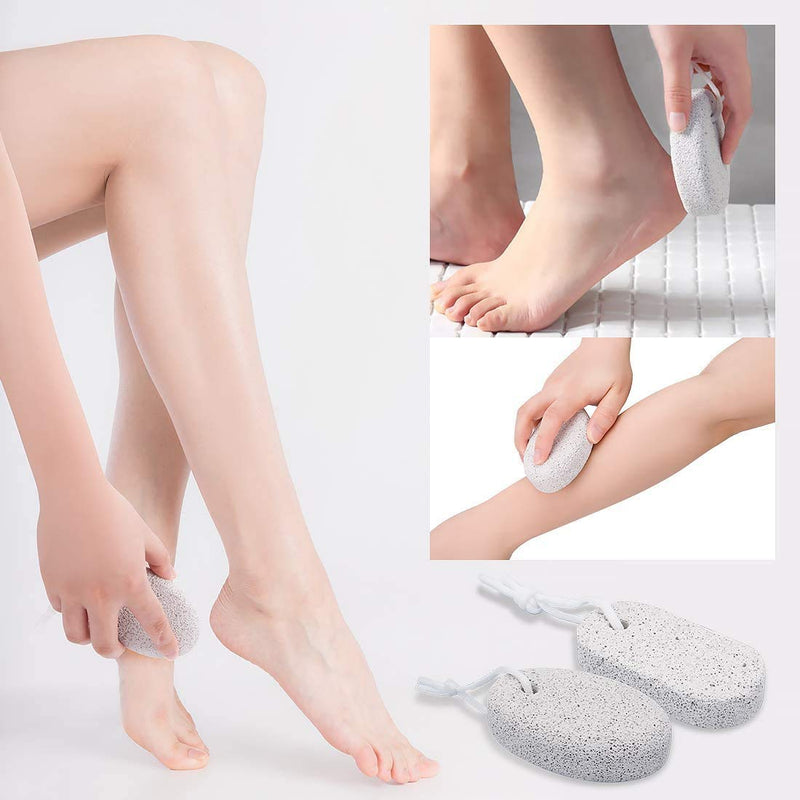 Voarge 2 Pieces Natural Pumice Stone, Foot Stone Lava Stone Pedicure Foot Care Foot Scrub for Removing Dead Skin, Callus Hard Skin Removal for feet and Hands - NewNest Australia