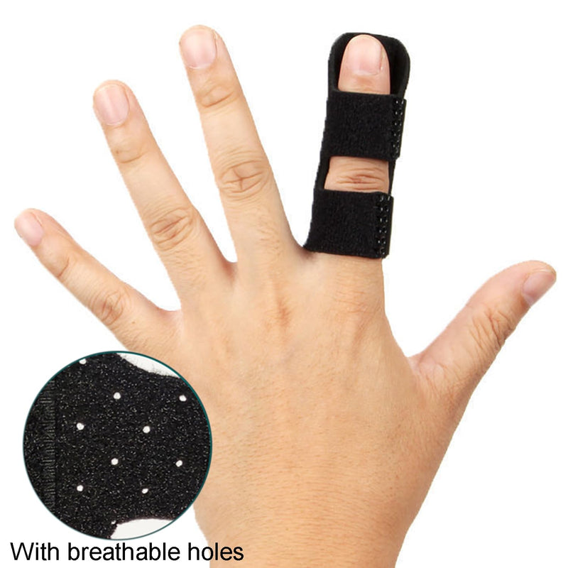 Jdxun Pack Of 2 Finger Splints, Finger Protection, Snap Finger Splint, Adjustable Reusable Finger Splint Finger Cots For Broken Fingers & Osteoarthritis Pain Relief (Black) - NewNest Australia