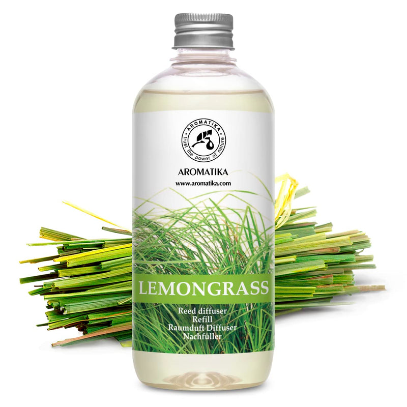 Room Fragrance Refill Lemongrass - Lemongrass 500 Ml - Refill Bottle With Natural Pure Essential Lemongrass Oil - Intensive & Long-Lasting Natural For Room - Kitchen - Best Room Air Freshener - NewNest Australia