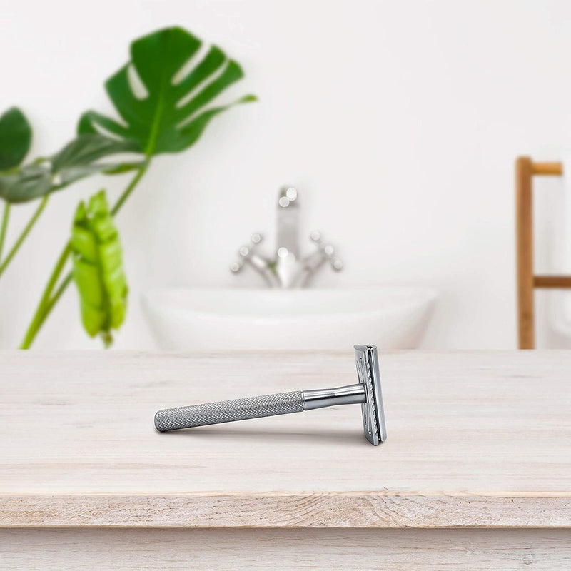 Bambaw Safety Razor Men | Safety razor metal | Zero Waste Safety Razor | Metal razor | Planer razor men | Eco razor metal | Safety razor stainless | Safety Razor | Silver - NewNest Australia