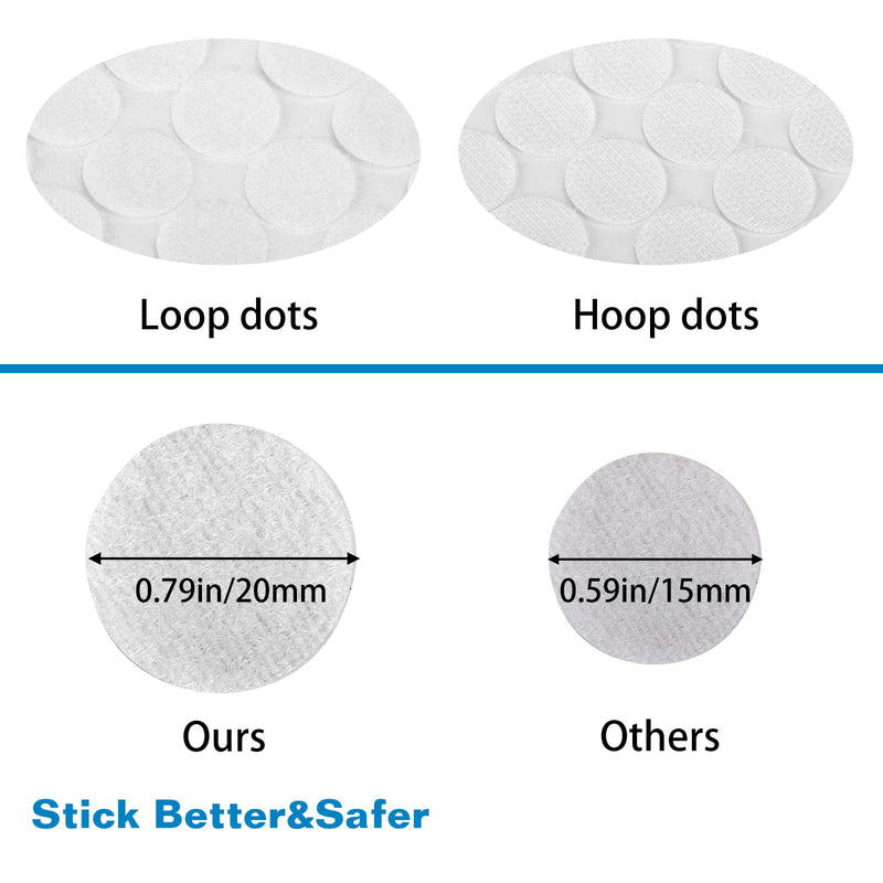 WXBOOM 1400pcs (700 Pairs) Self Adhesive Dots 0.79" Sticky Hook Nylon Coins 20mm Loop Strips with Waterproof Glue Tapes for School Classroom Home - NewNest Australia