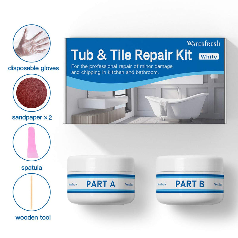Tub, Tile and Shower Repair Kit - White | Fiberglass and Porcelain Repair | Shower & Countertop - Bathtub Refinishing Kit - NewNest Australia