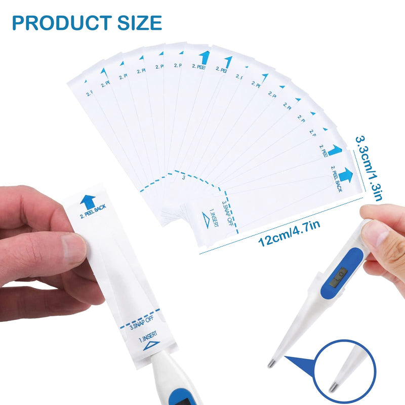 200 Pieces Digital Thermometer Probe Covers Disposable Thermometer Sleeves Universal Electronic Thermometer Covers For Oral Armpit Rectal Electric Thermometer - NewNest Australia