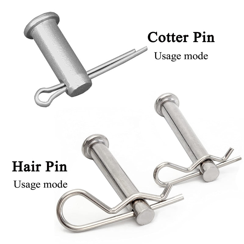 60 Pcs Cotter Pin Hair Pin Assortment Kit, Zinc Plated R Clip Key Fastener Fitting Set for Use on Hitch Pin Lock System Automotive Marine Tractors Mower Carts Truck Engine Repair, 12 Size 2 Style - NewNest Australia