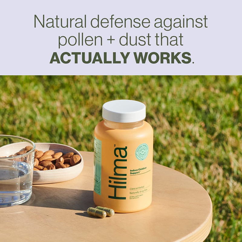 Hilma Natural Sinus Support - Allergy Relief with Butterbur, Stinging Nettles & Spirulina - Non-Drowsy - Organic, Clinically Proven Ingredients - 120 Vegan Capsules 120 Count (Pack of 1) - NewNest Australia