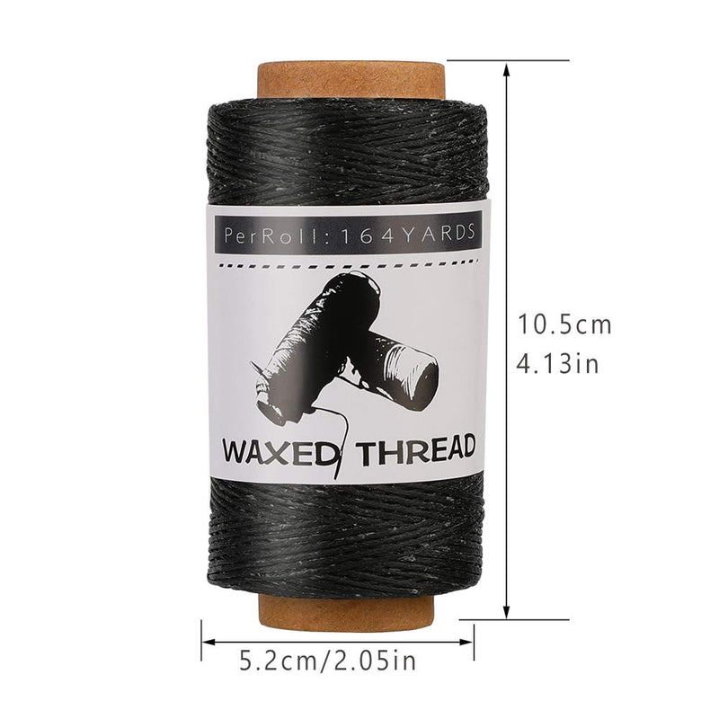 Jupean Waxed Thread, 150m /164Yards Black Leather Waxed Thread, Leather Sewing Thread, Hand Stitching Thread for Hand Sewing Leather, Bookbinding, and Beginners Leather Craft DIY - NewNest Australia