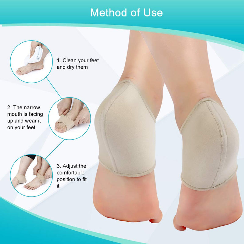 Heel Protectors for Pressure Sores, Haofy Heel Sleeves Moisturising Dry Skin, Cracked Foot, Achilles tendonitis, 2 PCS Plantar Fasciitis Inserts Pads Help Pain Relieve, Prevents Heel Friction L - NewNest Australia