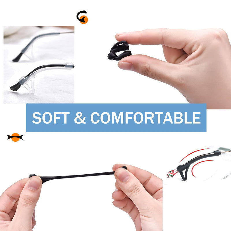 OPUGIT 6 pairs of anti-slip glasses temples, silicone anti-slip covers for glasses temples, comfort anti-slip glasses temples for sports glasses, sunglasses, reading glasses, black/white - NewNest Australia