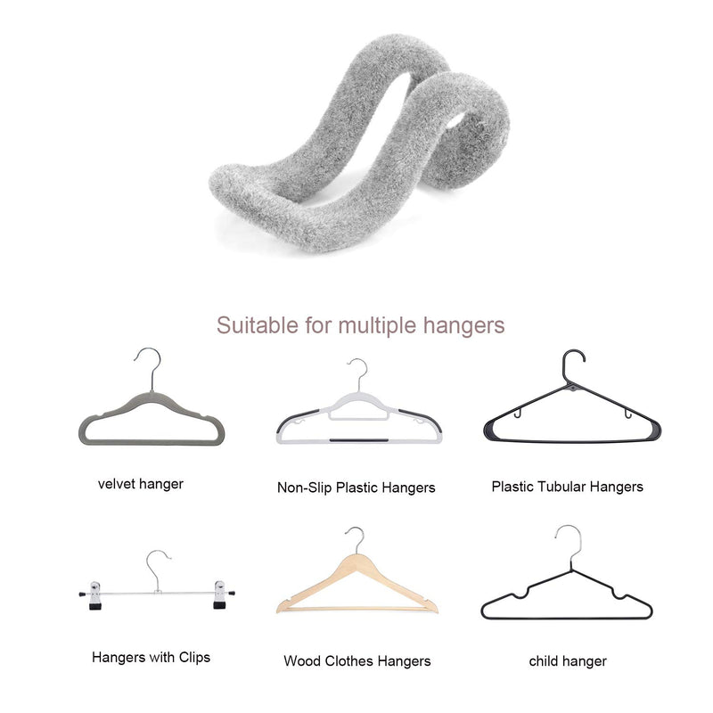 NewNest Australia - Mlici Grey Velvet Connector Hooks Clothes Hanger, 60pc Cascading Clothes Hangers for Heavy Duty Space Saving Cascading Connection Hooks Gray 