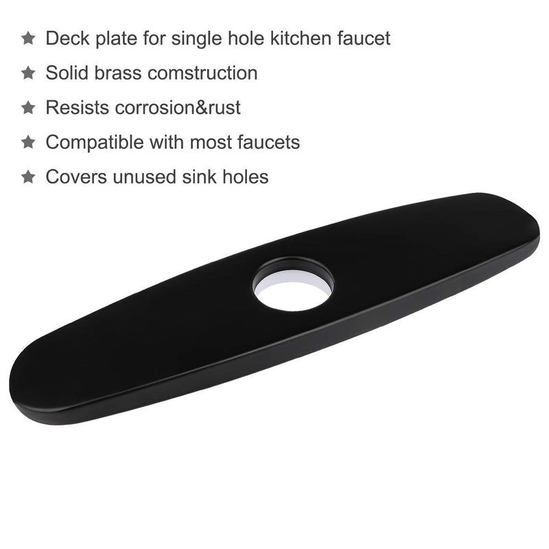 COOLWEST Black Hole Cover Deck Plate for Single Hole Bathroom or Kitchen Sink Faucet 10 Inch Stainless Steel Escutcheon Covering Unused Mounting Holes - NewNest Australia