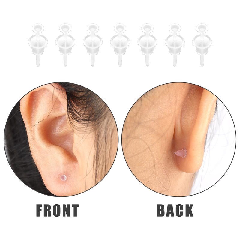 SAVITA 100 Pairs Clear Earrings, Plastic Transparent Earrings Replacements, Clear Ear Pins and Earring Backs for Men Women DIY Supplies - NewNest Australia