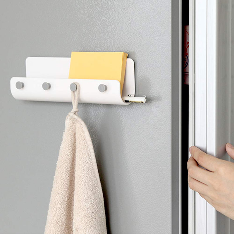 NewNest Australia - Adhesive Hooks Wall Key Hooks Holder Mail Letter Organizer Wall Key Holder Key Hangers for Wall Key Shelf Rack for Entryway Kitchen Bathroom Door - 1 Pack White 