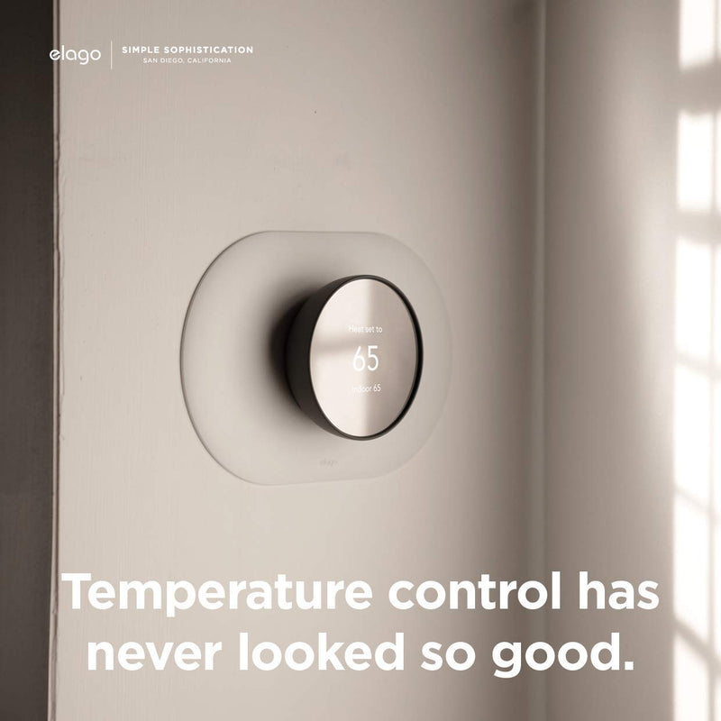 elago Wall Plate Cover Plus Compatible with Google Nest Thermostat 2020 [Charcoal] - Durable Polycarbonate Material, Easy Installation, Complementary Design Charcoal Grey - NewNest Australia