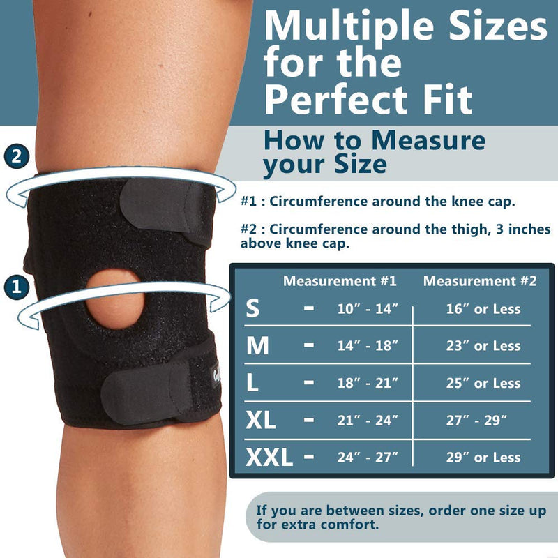 ComfiLife Knee Brace for Knee Pain Relief – Neoprene Knee Brace for Working Out, Running, Injury Recovery – Side Stabilizers – 3 Point Adjustable Compression – Open Patella Support,Non-Slip (Medium) Medium (Pack of 1) - NewNest Australia