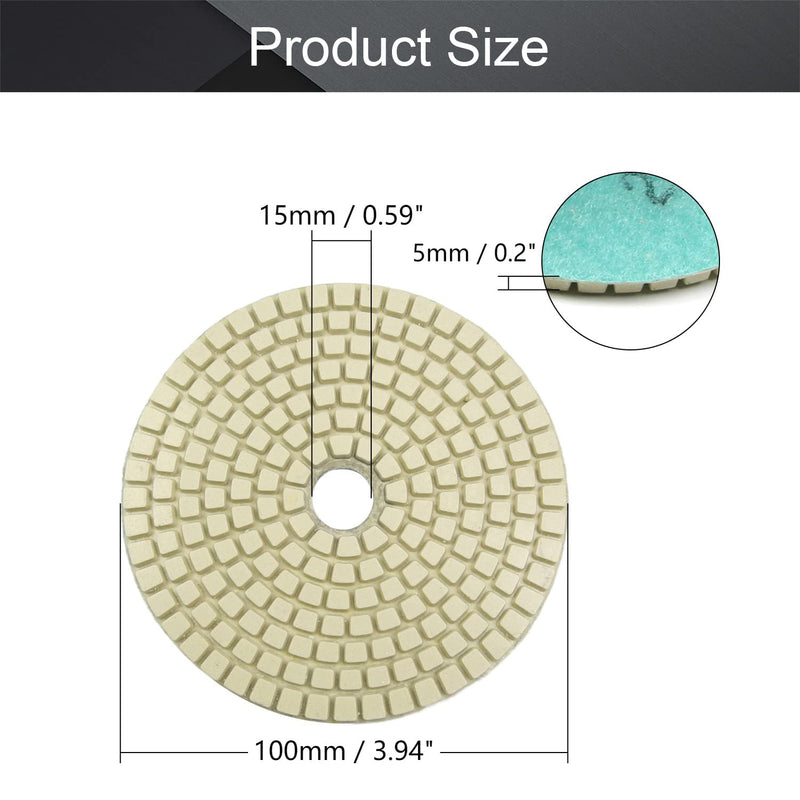Utoolmart Diamond Polishing Sanding Grinding Pads Discs 4 Inch Grit 2000 for Granite Concrete Stone Marble 10 Pcs 2000# 10pcs - NewNest Australia