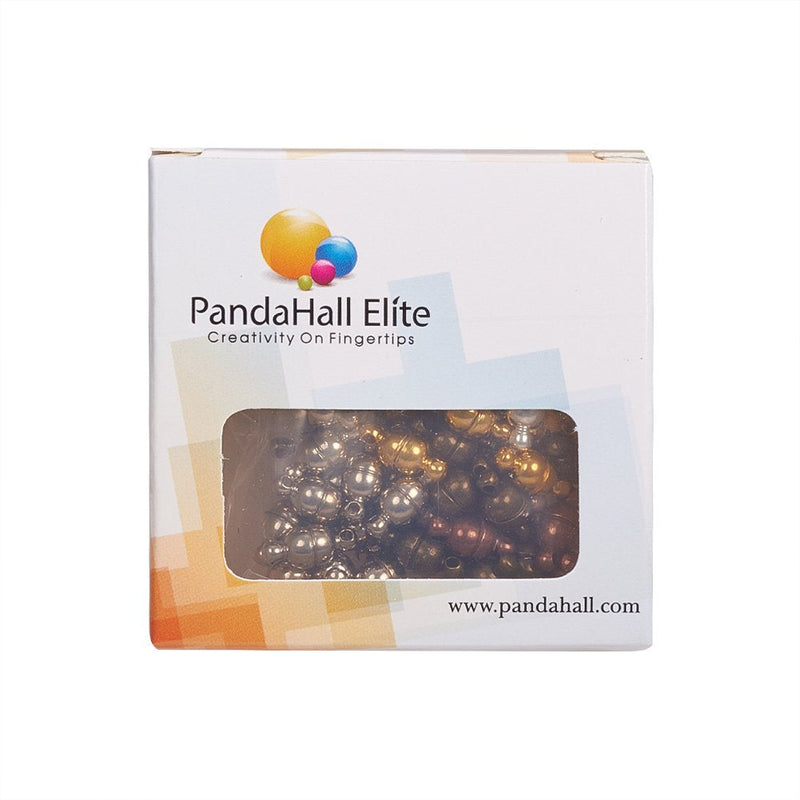 PH PandaHall 100 Sets Brass Magnetic Clasps Mixed Color Round Magnet Converter Jewelry Clasps for Bracelet Necklace Making - NewNest Australia