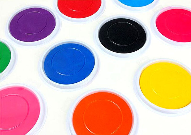 Myboree Washable Large Ink Pads for Kids Crafts Projects Rubber Stamps 12 Colors - NewNest Australia