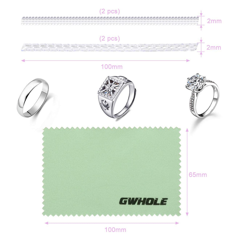GWHOLE Ring Size Adjuster with Silver Polishing Cloth,Set of 4 (2mm/3mm) - NewNest Australia