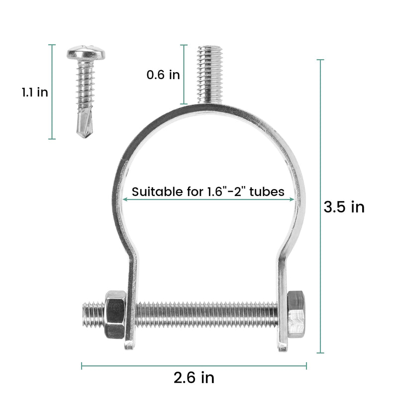 Universal Tube Bracket Kit for Automatic Gate Opener System, Suitable for 1.6'' to 2'' Tubes, Easy Installation - NewNest Australia