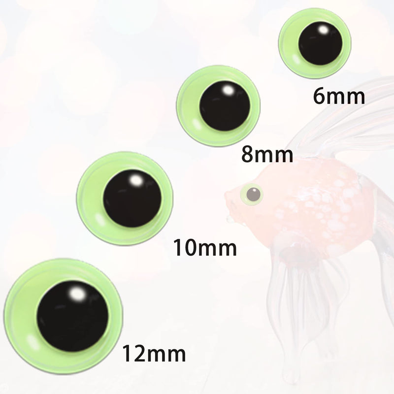 500 Pieces 5 Mixed Sizes Noctilucent Wiggle Googly Eyes Self Adhesive Black White Craft Eyes for DIY Crafts Decoration 6mm 8mm 10mm 12mm - NewNest Australia