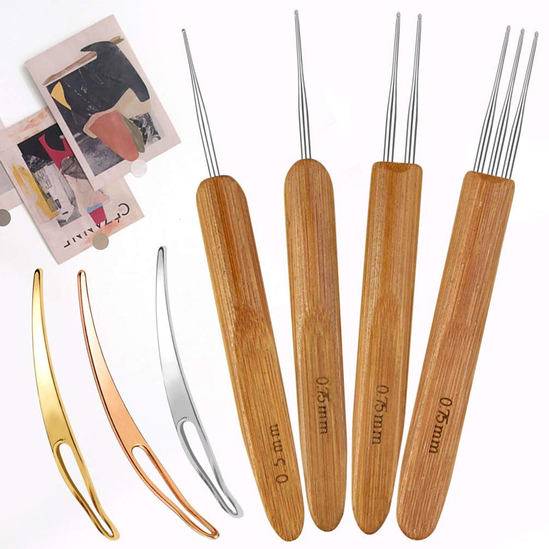 7 Pieces Dreadlock Crochet Hook Include Dreadlocks Crochet Hair Weaving Needle Tool 2 Pieces 1 Hook + 1 Pieces 2 Hooks + 1 Pieces 3 Hooks + 3 Pieces Hair Braid Craft Locking - NewNest Australia