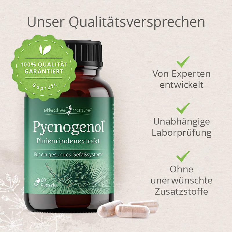 High-dose pine bark extract - Original Pycnogenol - with vitamin C from acerola cherries - 60 vegan capsules - Enough for two months - Vegan - NewNest Australia