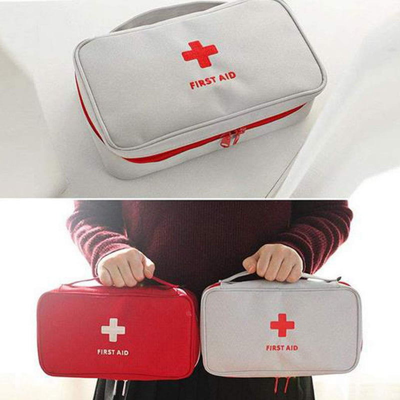 Medicine Bag Zuzer 2 Pieces Emergency Bag Empty First Aid Bag Large Capacity Travel Pharmacy Bag Waterproof Portable Medicine Bag For Home Office Travel Outdoor, Red, Gray, A - NewNest Australia