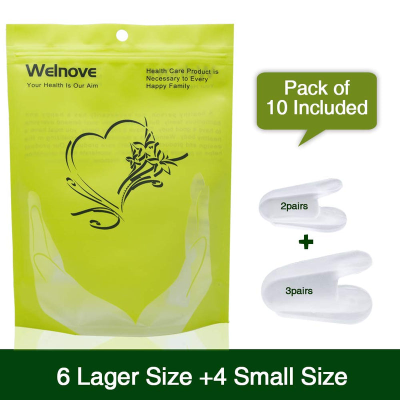 Welnove Toe Separators for Bunions - Gel Overlapping Toe Spacers - 10 Pieces - Flared Design Silica Gel Toe Straighteners, Bunion Corrector for Pain Relief ,Prevent Corns White-10 Toe Spacer - NewNest Australia