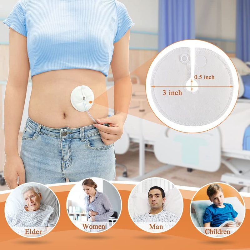 NEPPT Feeding Tube Pad G Tubes Button Pads Holder Covers Peg Tube Supplies Catheter Support Peritoneal Abdominal Dialysis Extra Soft and Absorbent Pads (12 Pack) - NewNest Australia