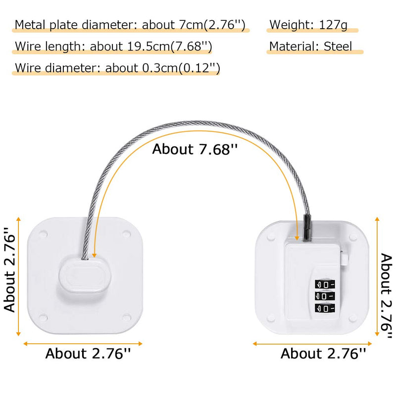 Maveek 2 Pack Child Safety Cabinet Lock Refrigerator Lock Fridge Door Lock Freezer Lock Window Lock with Digital Password, Free 6 Extra Adhesive Pads for Coded Lock, No Drilling (White) - NewNest Australia