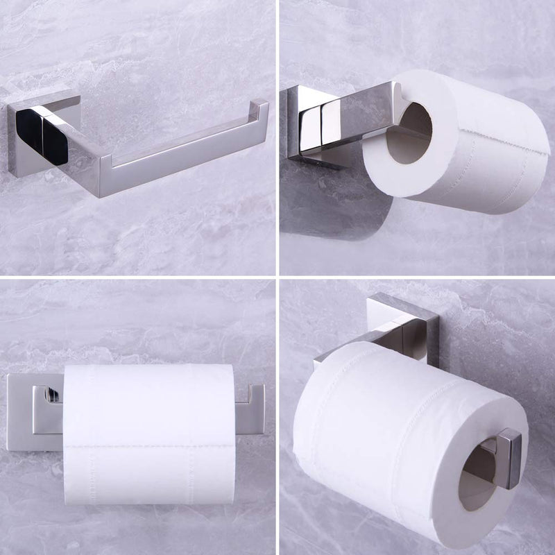 SUS304 Stainless Steel Toilet Paper Holder Wall Mounted Rustfree Bathroom Hotel 5 inch TP Holder Kitchen Washroom Tissue Roll Dispenser Polished Finish - NewNest Australia