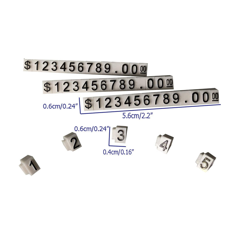 Price Tag Cube Adjustable Assembly Number Angled Pricing Counter Display Stand Label Sale Price 14 Sets (White, Medium) White - NewNest Australia