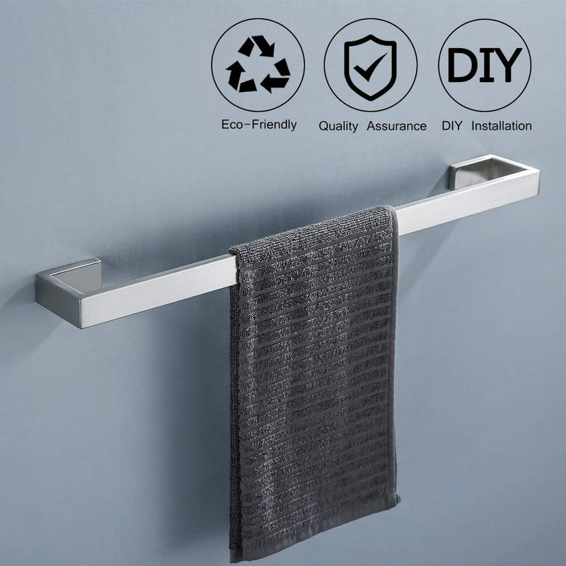 TNOMS SUS 304 Stainless Steel Bathroom Towel Bar Square Towel Holder Rack Rail Storage Organizer Hanger,Q8004BR Brushed - NewNest Australia