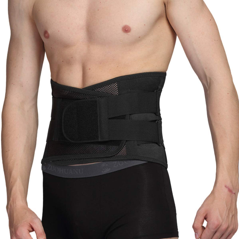 Neotech Care Adjustable Back Support With Double Adjustment Straps - Lumbar Area & Lower Back - Breathable & Lightweight Material - Wide Support - Posture - Black (M) - NewNest Australia