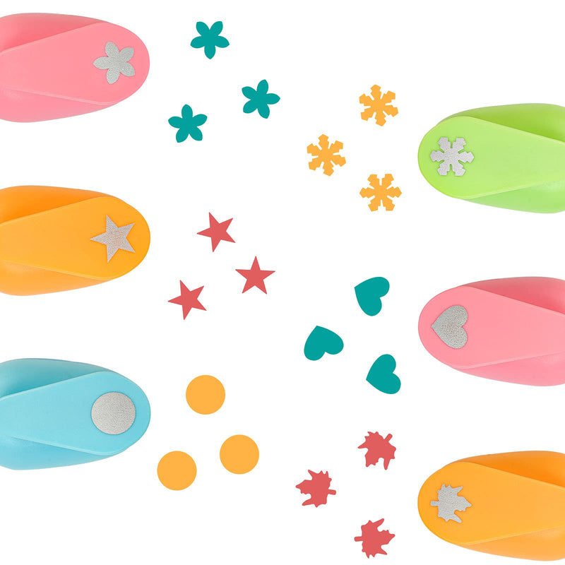 LoveInUSA Punch Craft Set, 6PCS Hole Punch Shapes Hole Puncher for Crafts Paper Punches Decorative Snowflake Star Circle Hole Puncher for Crafting Scrapbook Nail Designs - NewNest Australia
