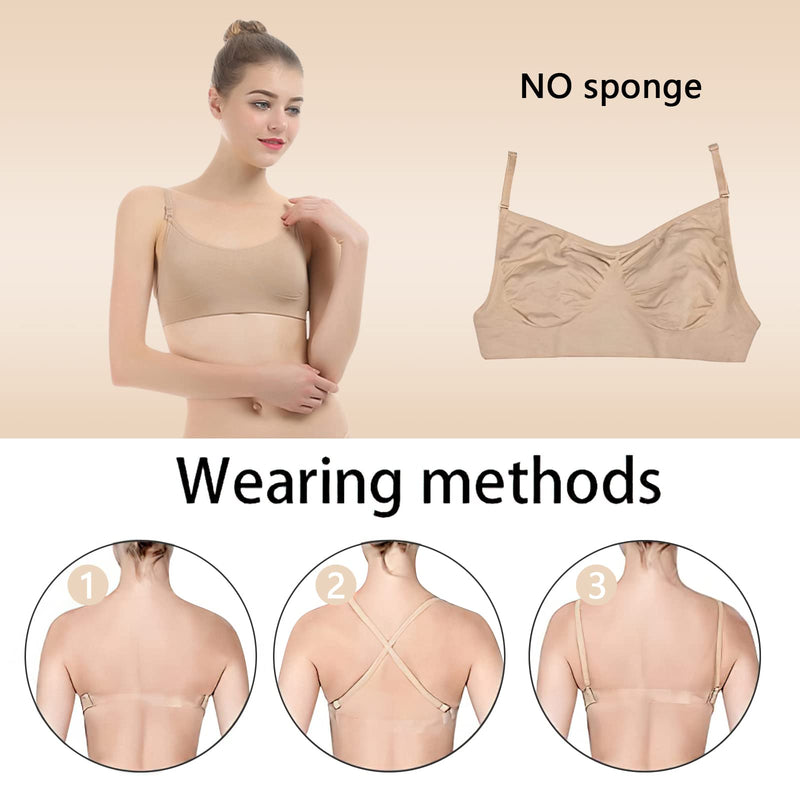 iMucci Professional Beige Clear Back Bra NO Sponge Backless Bra for Ballet Dance Child 15-18years Adulta＆b - NewNest Australia