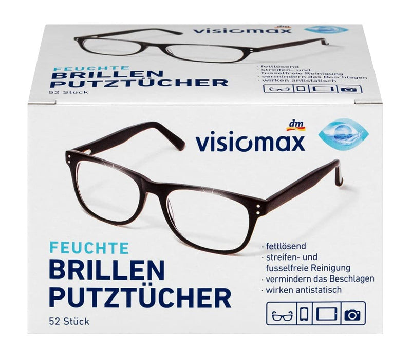 Glasses cleaning cloths - moist and grease-dissolving for streak-free cleaning - 312 pieces - pack of 6 (6 x 52 pieces) - for all glasses lenses made of glass and plastic - NewNest Australia