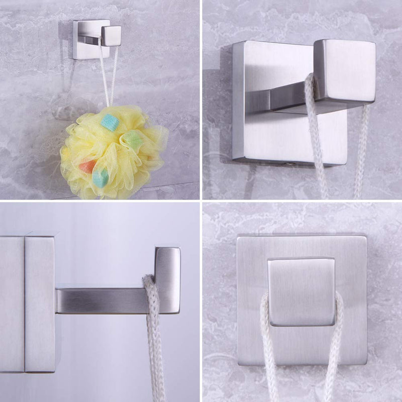 3-Pieces Bathroom Accessories Kit Bathroom Hardware Set Brushed Stainless Steel Wall Mounted - Includes Towel Ring, Toilet Paper Holder, Robe Towel Hooks - NewNest Australia