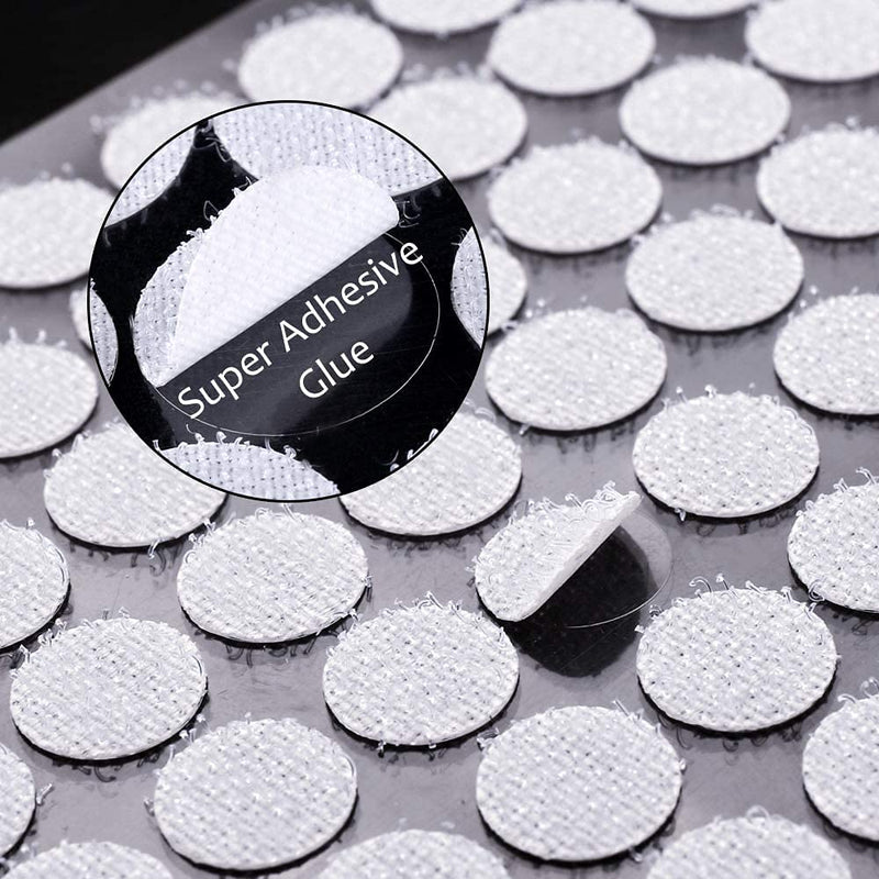 1008pcs 2/5" 10mm Diameter Sticky Back Coins Hook and Loop Self Adhesive Dots Tapes White 1008 - NewNest Australia