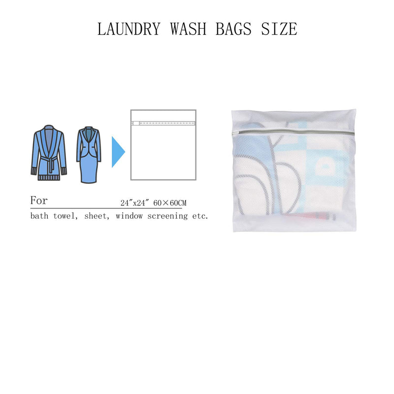 NewNest Australia - 2 Pack 24x24 inch Mesh Laundry Bags for Delicates and Lingerie-125gsm Premium Diamond Mesh- Laundry Wash Bag for Large Clothes, Jeans, Bath Towel, Bed Sheet, Bedcover, Toys, Overcoat, travel organize 2 Pack( 2 XXL) 