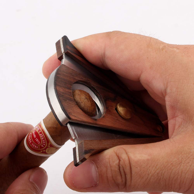 GALINER Cigar Cutter Lock System Wood Stainless Steel Double Cut Blade Cigar Guillotine in Gift Box - NewNest Australia