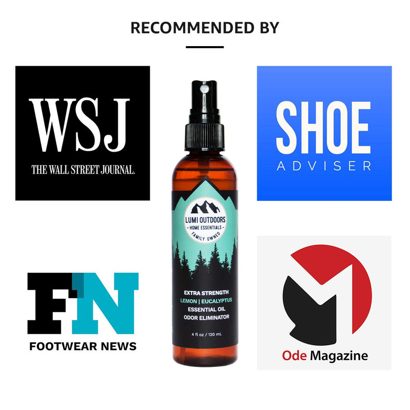 Lumi Outdoors Natural Shoe Deodorizer Spray & Odor Eliminator - Extra Strength Eucalyptus Lemongrass - NewNest Australia